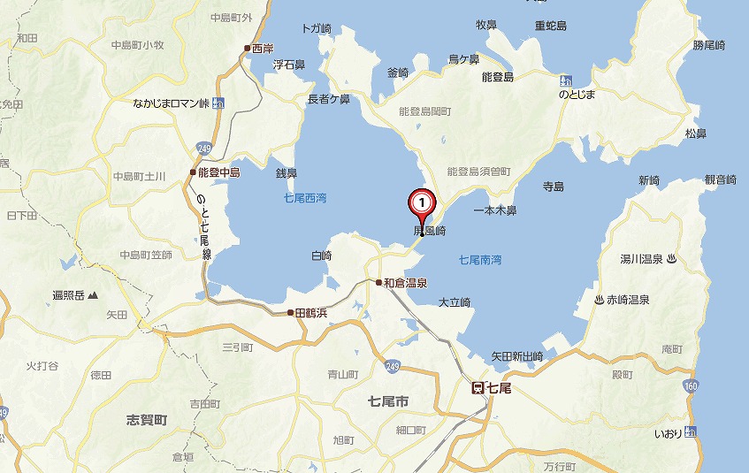 能登島大橋の地図
